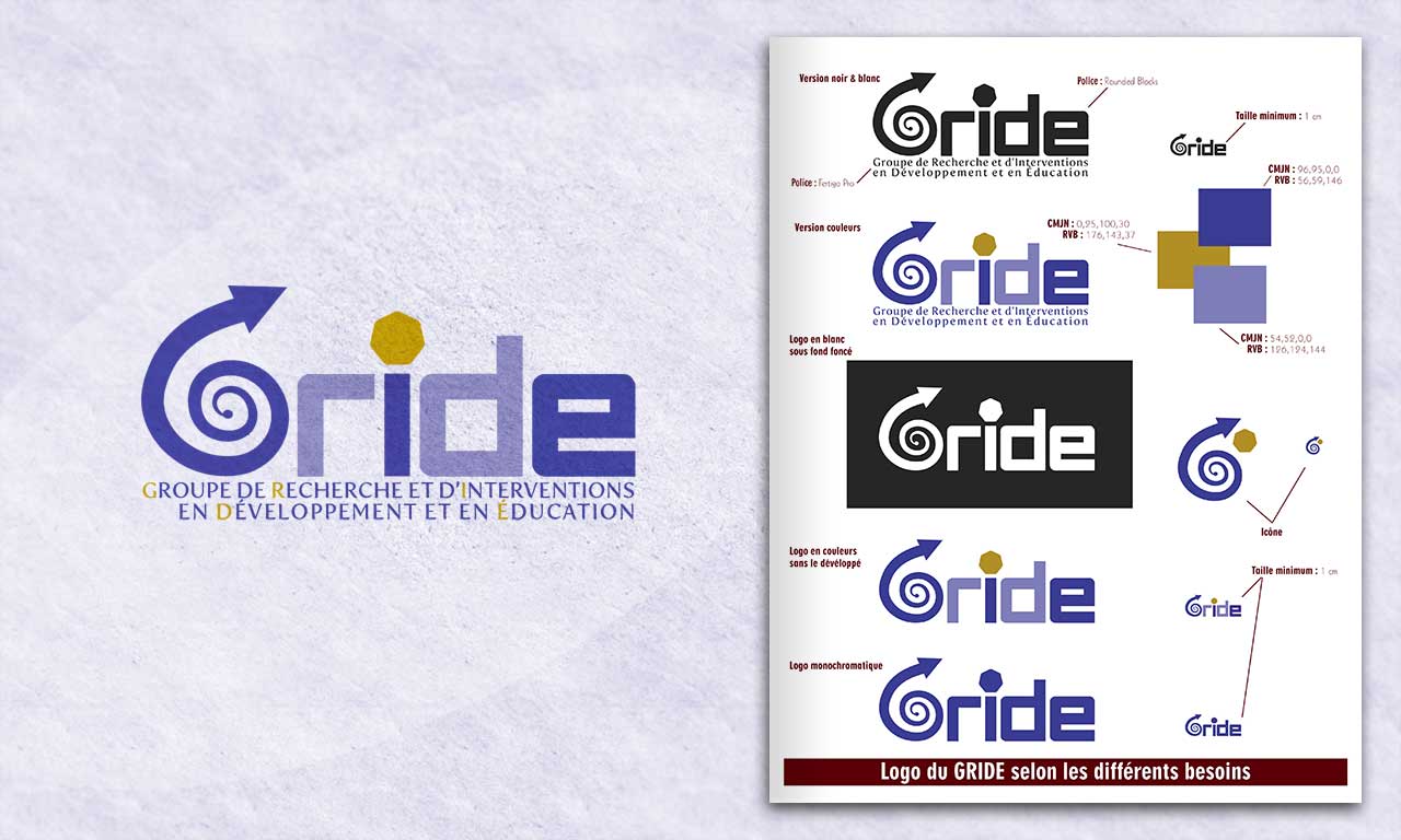 Logo de GRIDE et feuille explicative pour son utilisation
