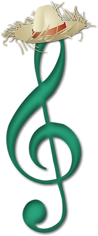 clé de sol coiffée d’un chapeau de paille