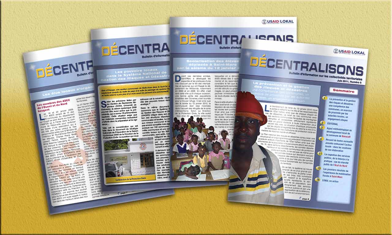 Quatre numéros du bulletin Décentralisons