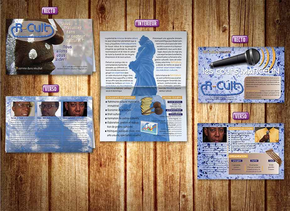 Le logo en action sur dépliant et flier pour le lancement de Ref-Culture